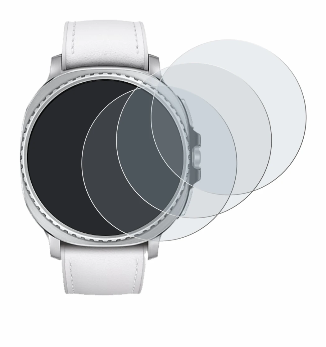 Imagen del dispositivo Samsung Galaxy Watch 8 Classic (46 mm) con una amplia variedad de protectores de pantalla.