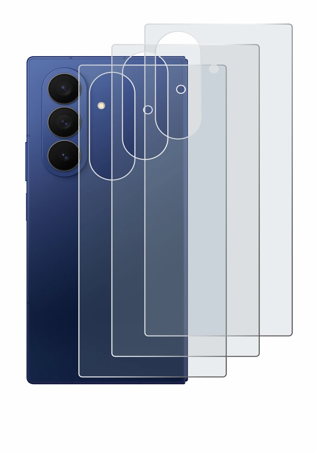 Imagen del dispositivo Samsung Galaxy Z Fold 7 (Trasero) con una amplia variedad de protectores de pantalla.