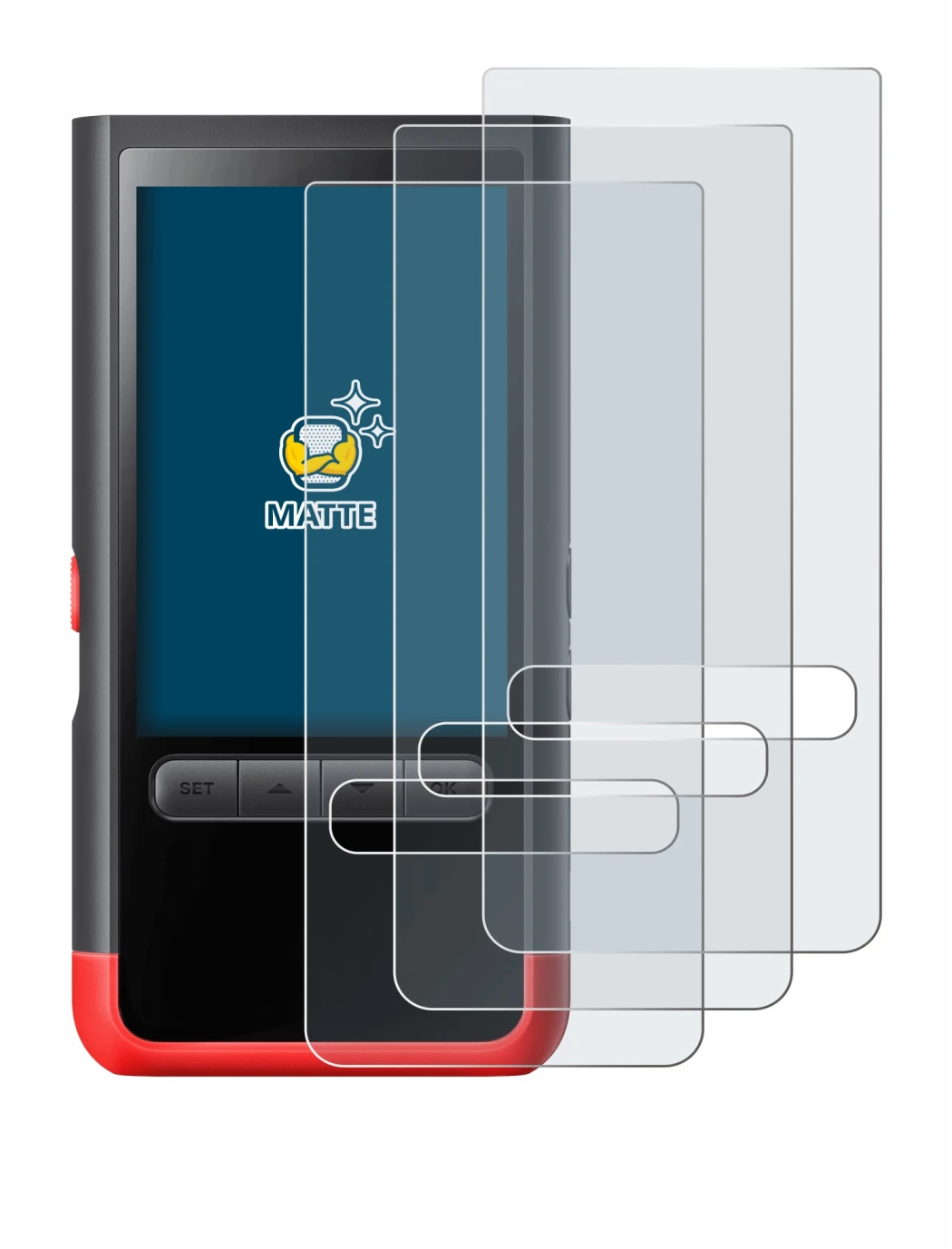 Imagen del dispositivo ThermoMaven P2 con una amplia variedad de protectores de pantalla.