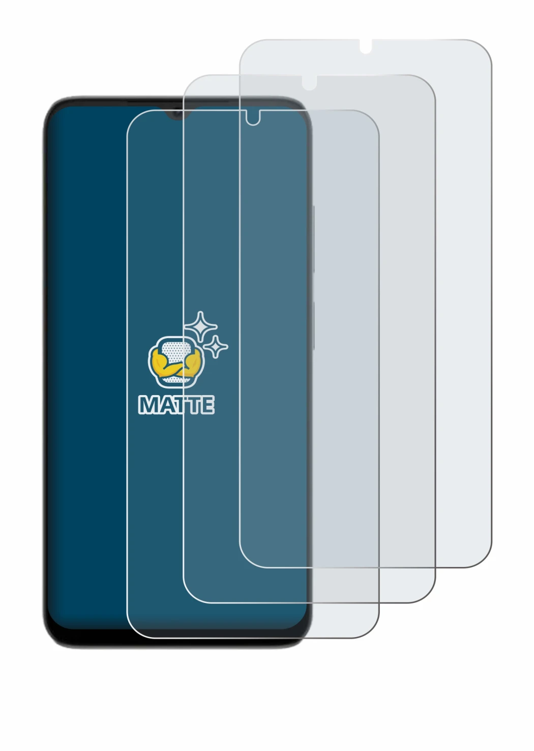Imagen del dispositivo Doogee Note 56X con una amplia variedad de protectores de pantalla.