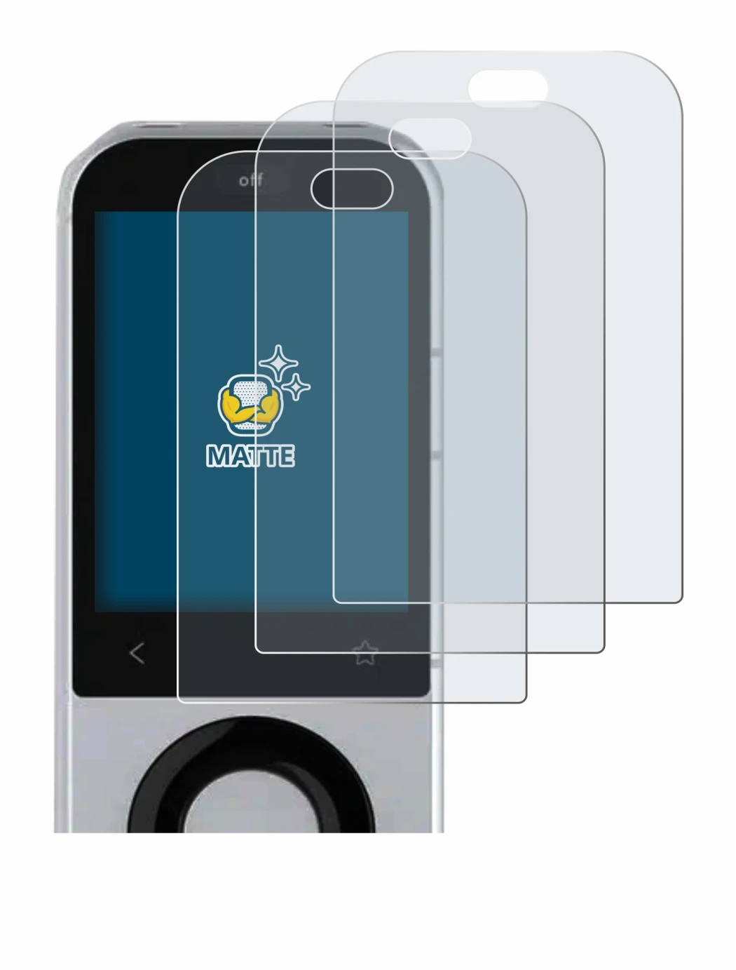 Imagen del dispositivo Sofabaton X2 con una amplia variedad de protectores de pantalla.