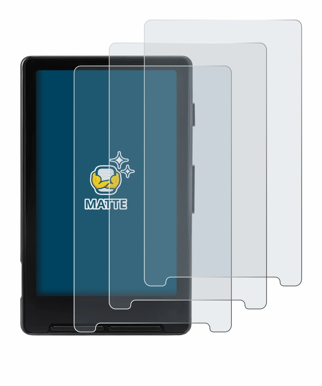 Imagen del dispositivo Xteink X4 con una amplia variedad de protectores de pantalla.