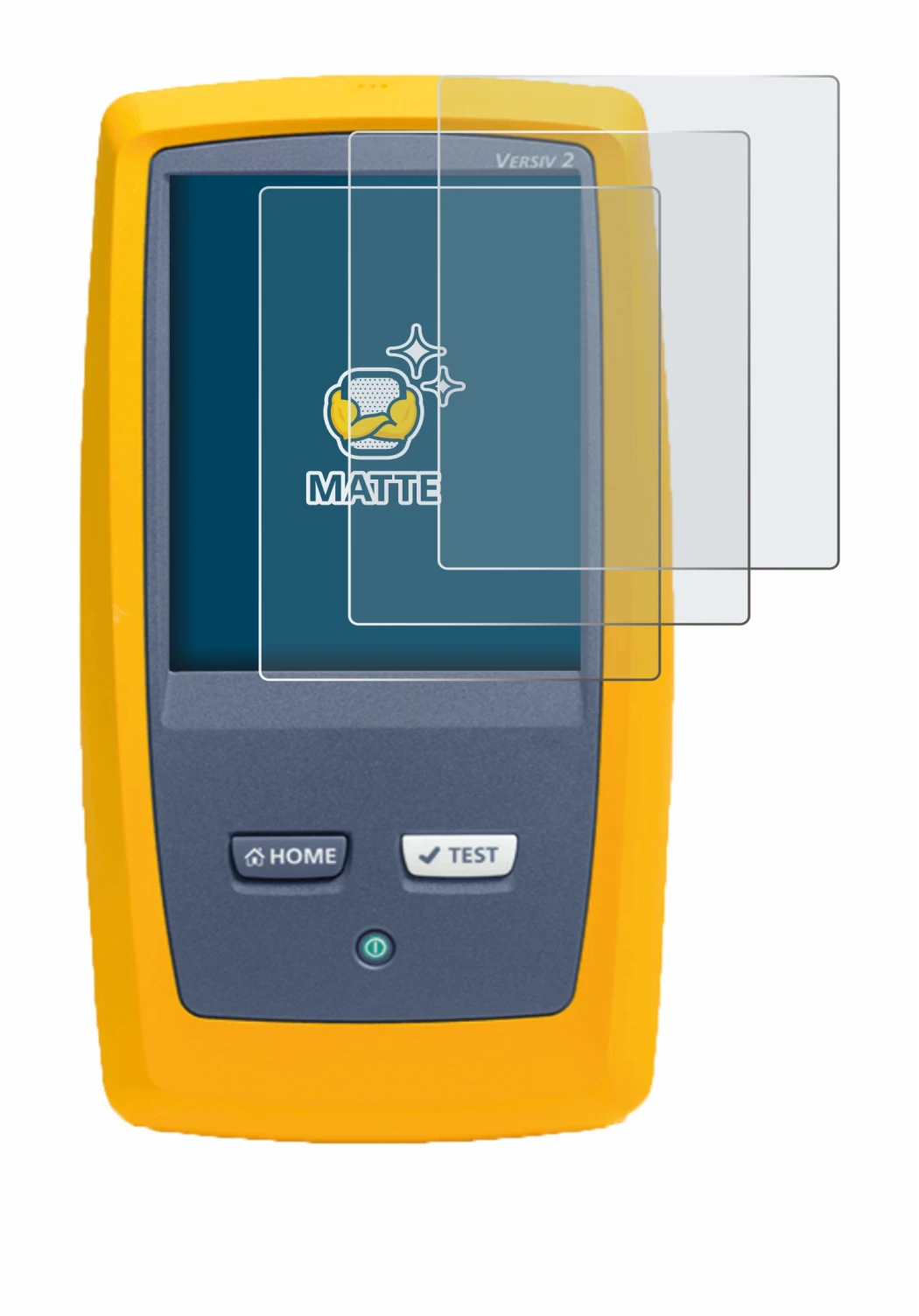 Imagen del dispositivo Fluke DSX8000 con una amplia variedad de protectores de pantalla.