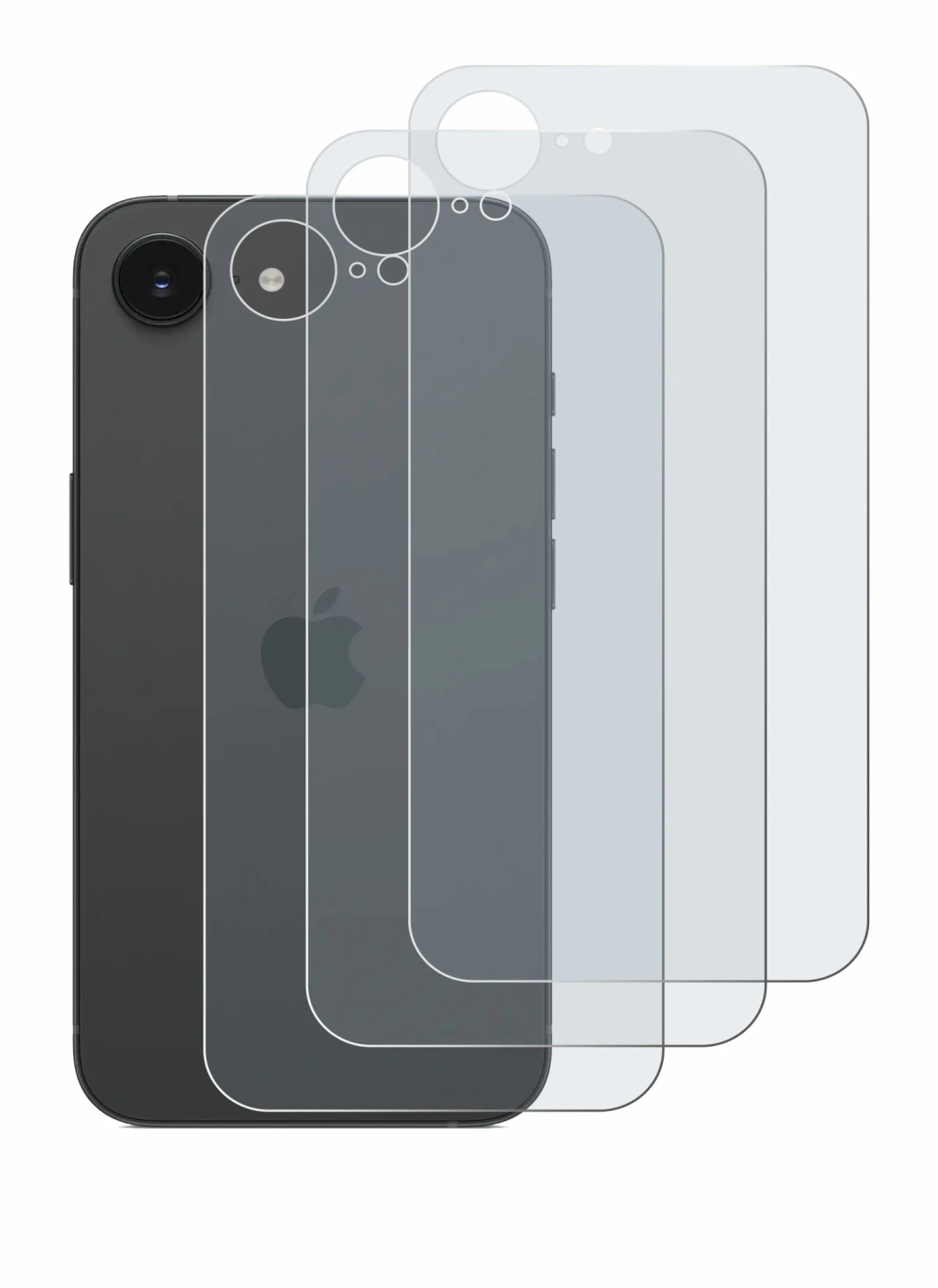 Imagen del dispositivo Apple iPhone 17e (Trasero) con una amplia variedad de protectores de pantalla.