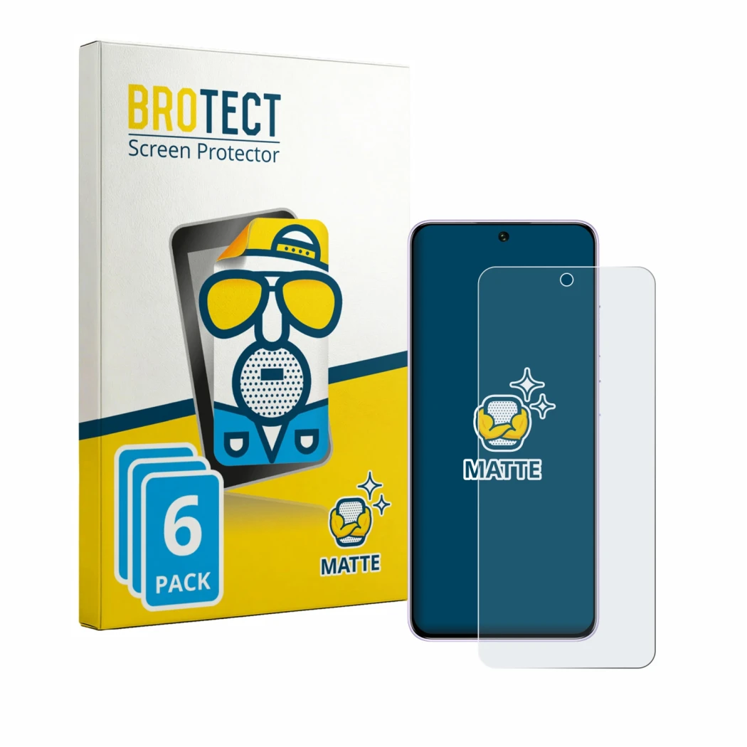 Parte frontal de un envase de producto con el logotipo de la marca BROTECT. Al lado se muestra el dispositivo Oukitel C26 con