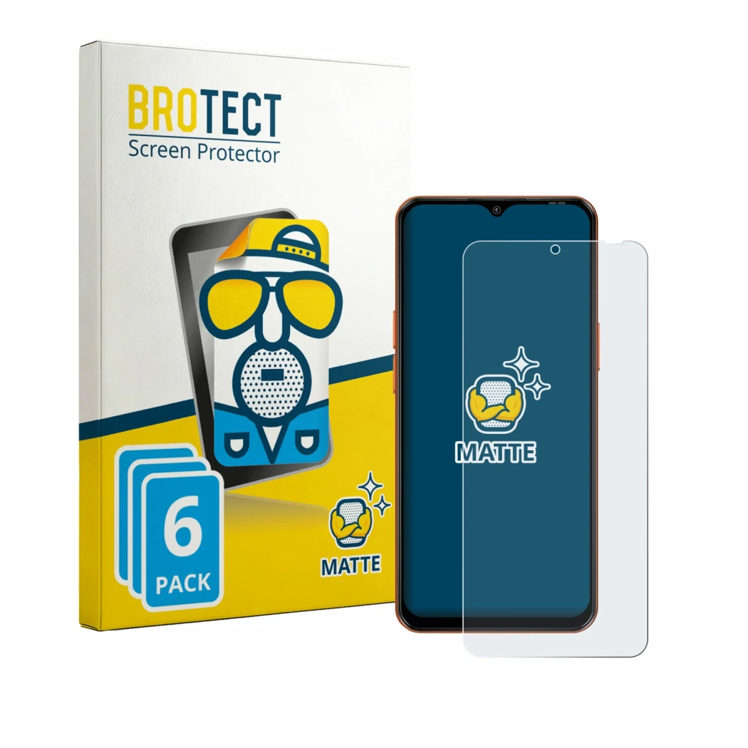 Parte frontal de un envase de producto con el logotipo de la marca BROTECT. Al lado se muestra el dispositivo Oscal Flat 3C co