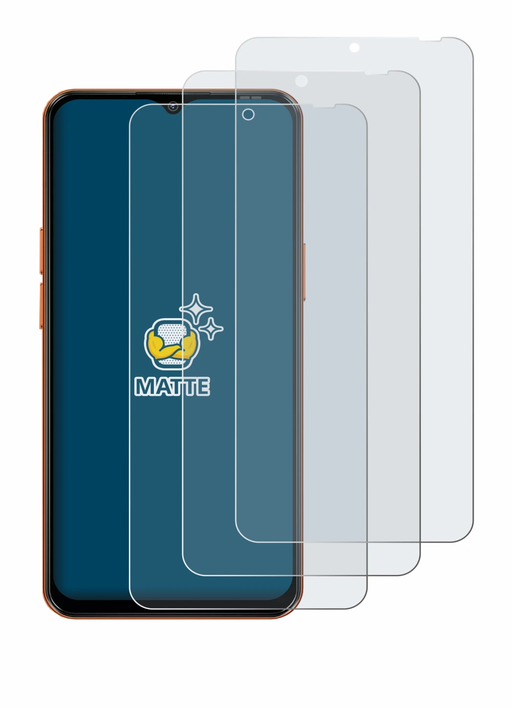 Imagen del dispositivo Oscal Flat 3C con una amplia variedad de protectores de pantalla.