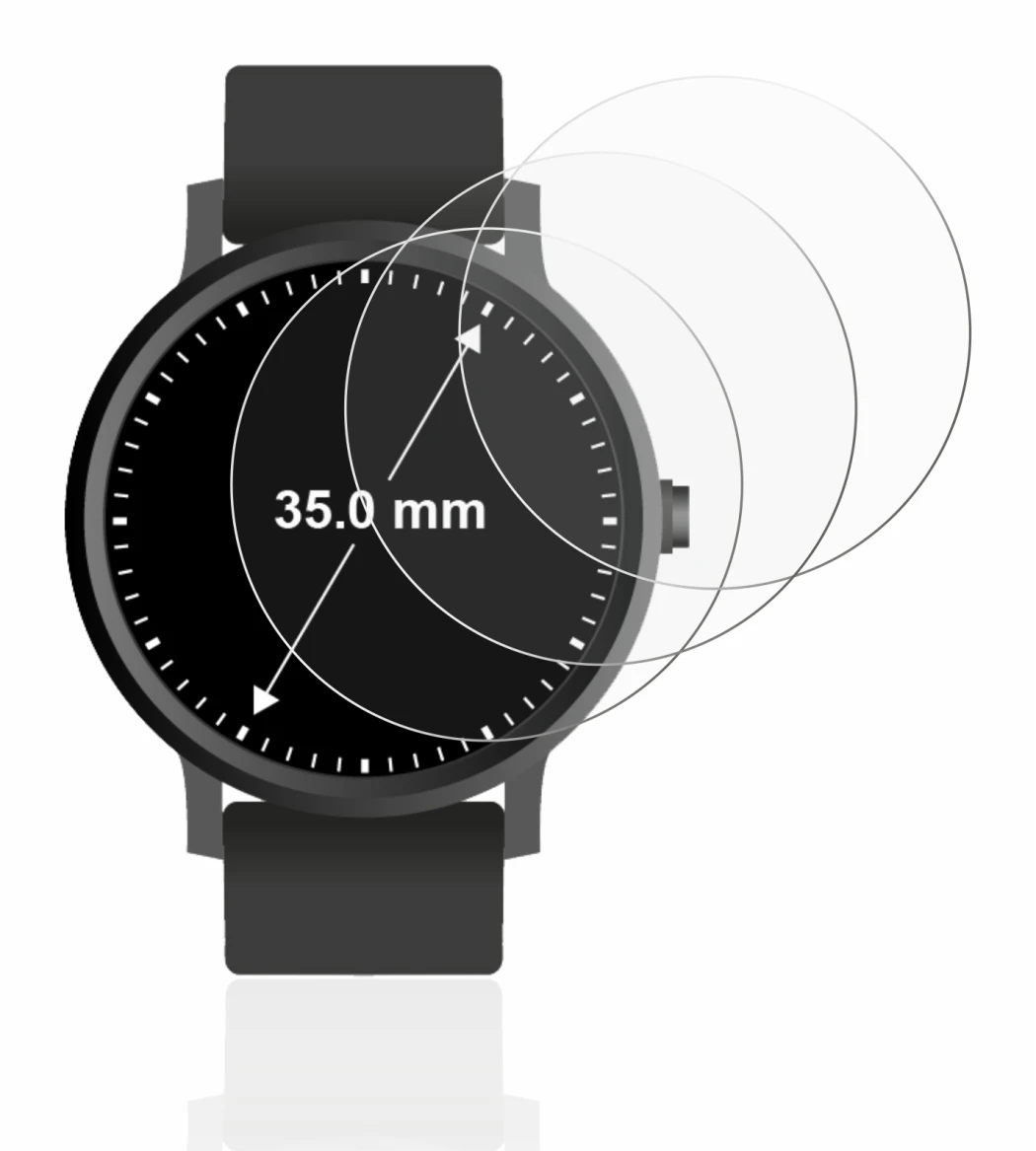 Imagen del dispositivo Relojes (Circular, ø: 35 mm) con una amplia variedad de protectores de pantalla.