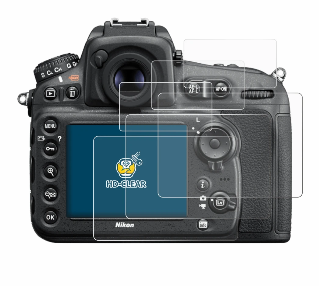 Imagen del dispositivo Nikon D810 con una amplia variedad de protectores de pantalla.