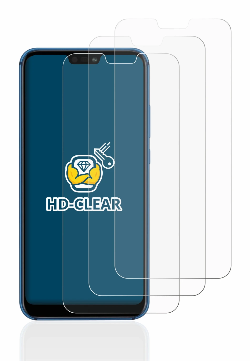 Imagen del dispositivo Huawei P20 lite 2018 con una amplia variedad de protectores de pantalla.