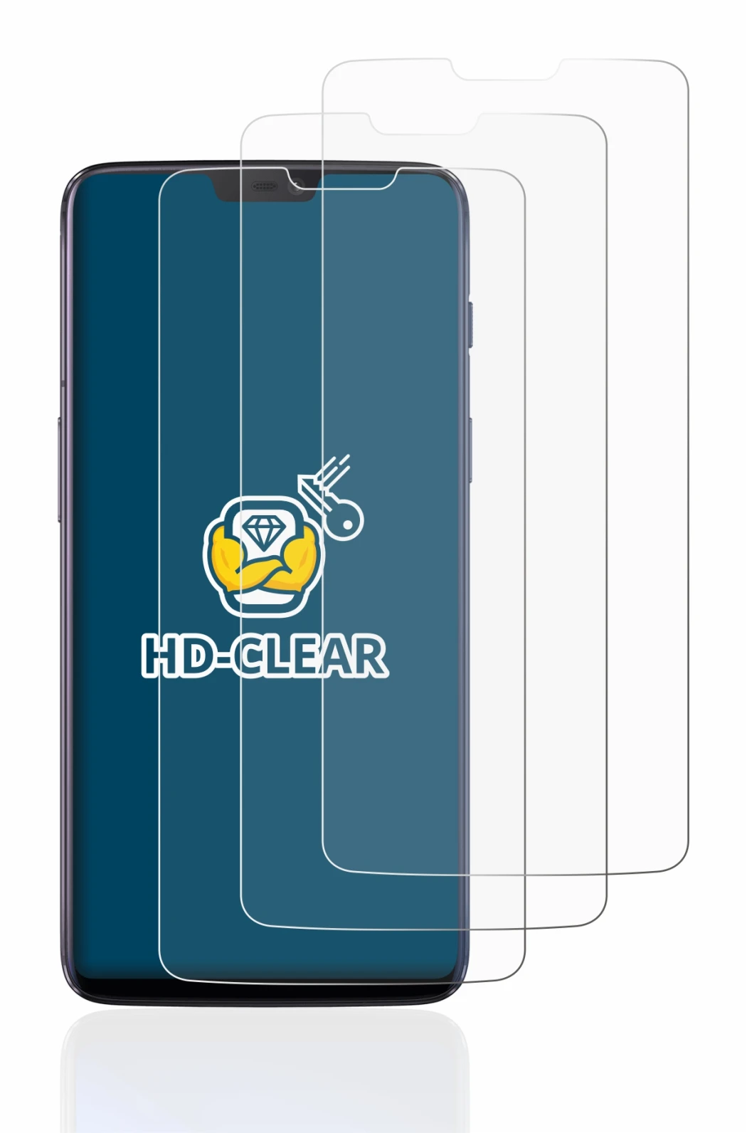 Imagen del dispositivo OnePlus 6 con una amplia variedad de protectores de pantalla.