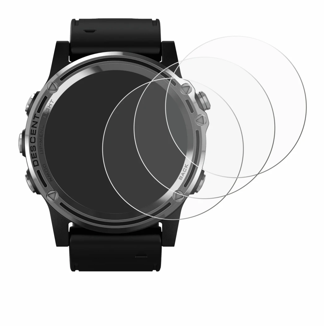 Imagen del dispositivo Garmin Descent Mk1 con una amplia variedad de protectores de pantalla.