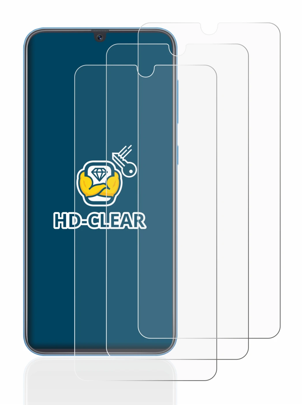 Imagen del dispositivo Samsung Galaxy A40 con una amplia variedad de protectores de pantalla.