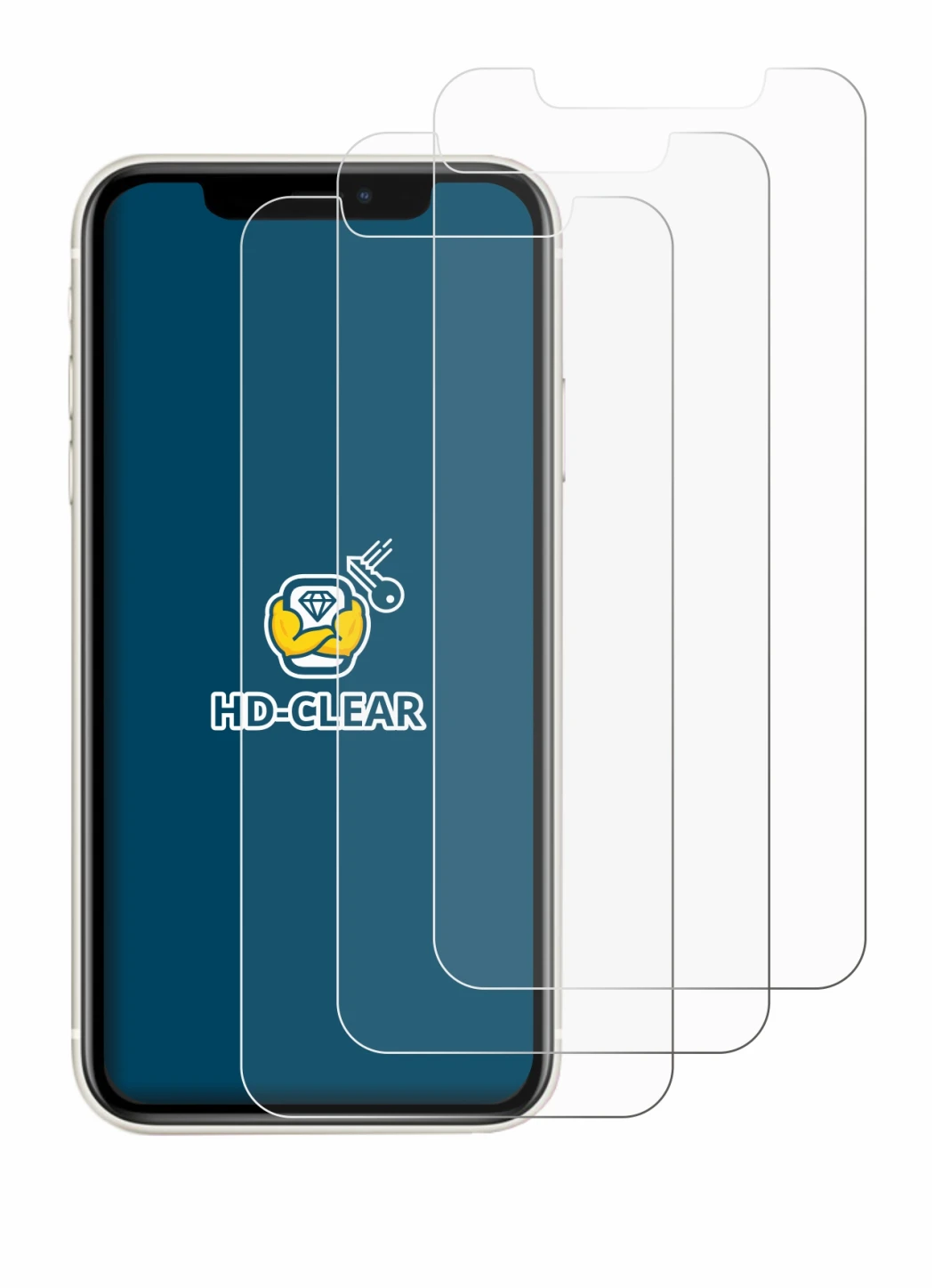 Imagen del dispositivo Apple iPhone 11 con una amplia variedad de protectores de pantalla.