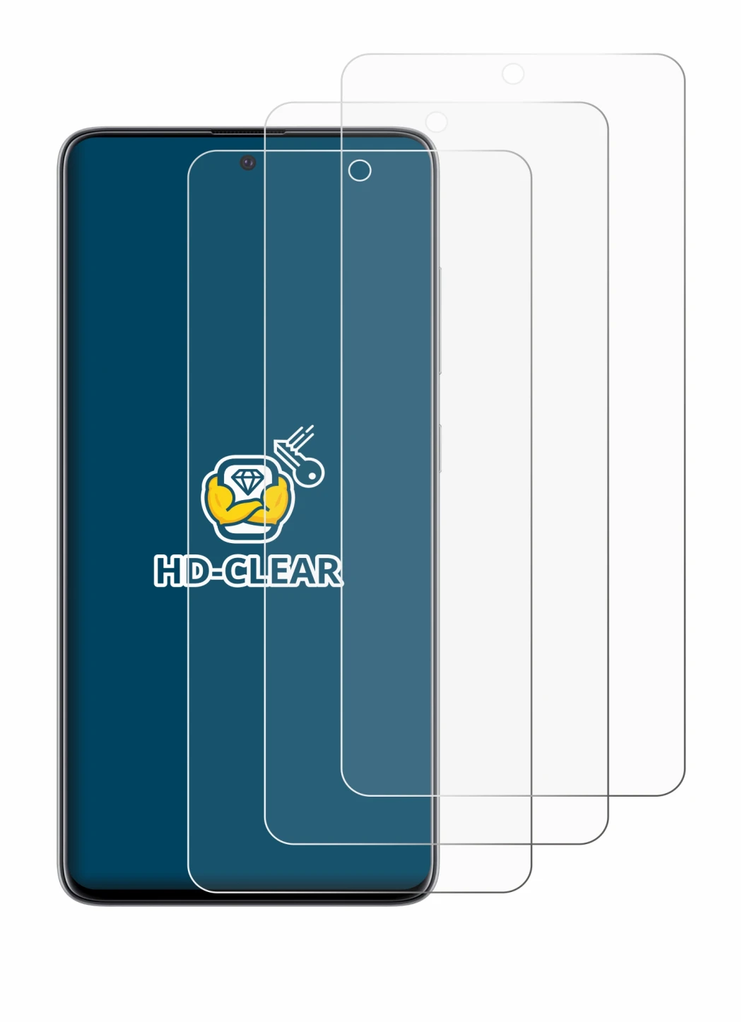 Imagen del dispositivo Samsung Galaxy A51 con una amplia variedad de protectores de pantalla.