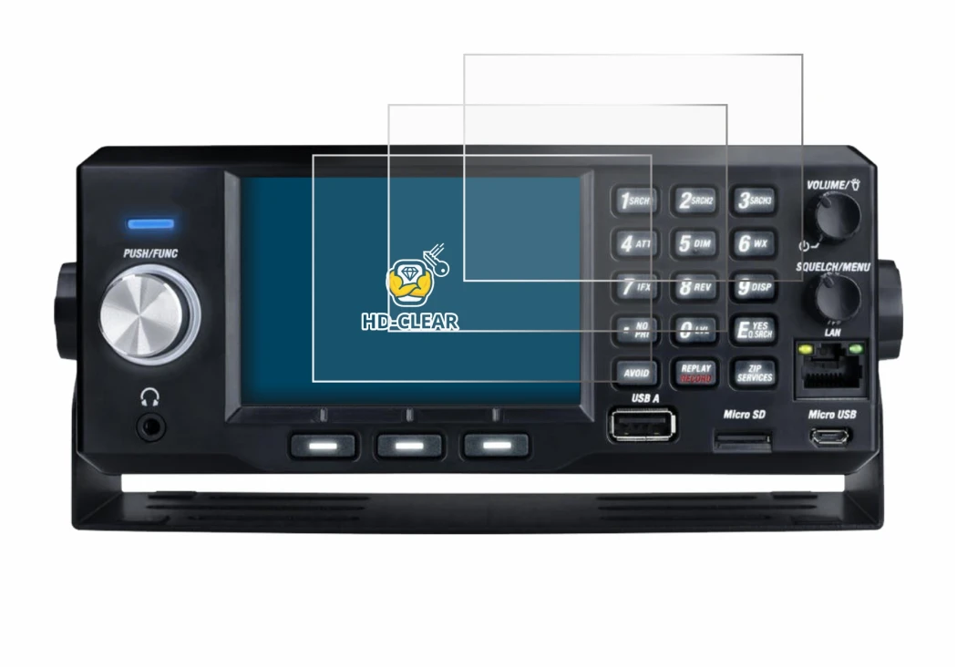 Imagen del dispositivo Uniden SDS200E con una amplia variedad de protectores de pantalla.