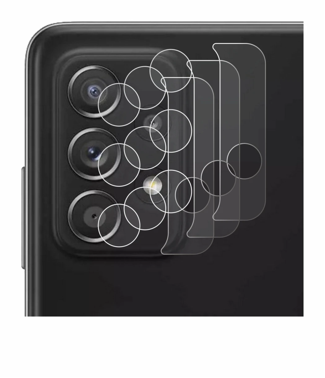 Imagen del dispositivo Samsung Galaxy A52 5G (SÓLO Cámara) con una amplia variedad de protectores de pantalla.