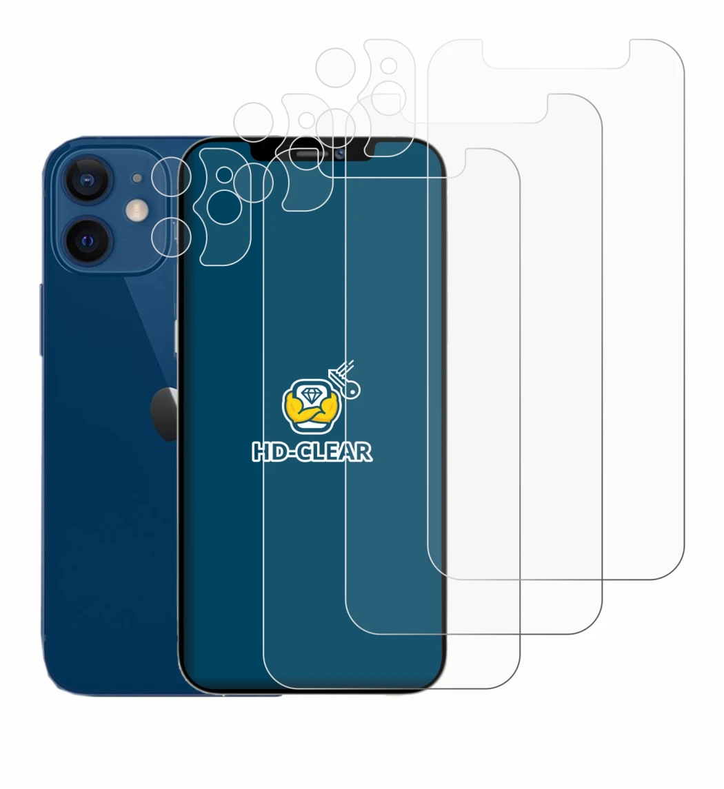 Imagen del dispositivo Apple iPhone 12 mini (Frontal+Cámara) con una amplia variedad de protectores de pantalla.