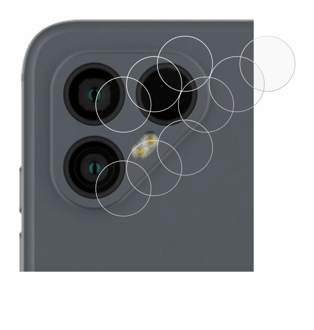 Imagen del dispositivo Fairphone 4 (SÓLO Cámara) con una amplia variedad de protectores de pantalla.