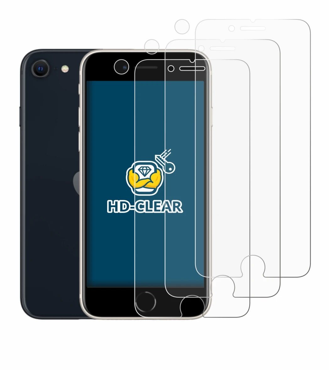 Imagen del dispositivo Apple iPhone SE 3 2022 (Frontal+Cámara) con una amplia variedad de protectores de pantalla.