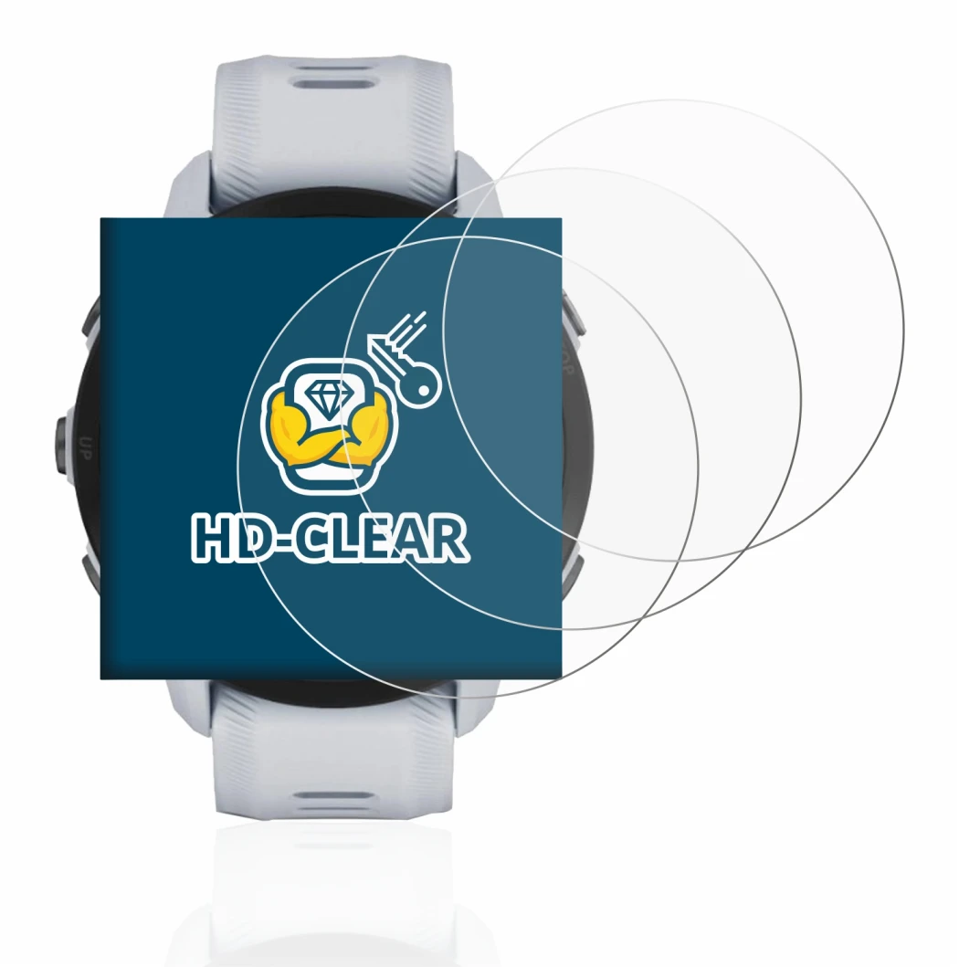 Imagen del dispositivo Garmin Forerunner 955 Solar con una amplia variedad de protectores de pantalla.