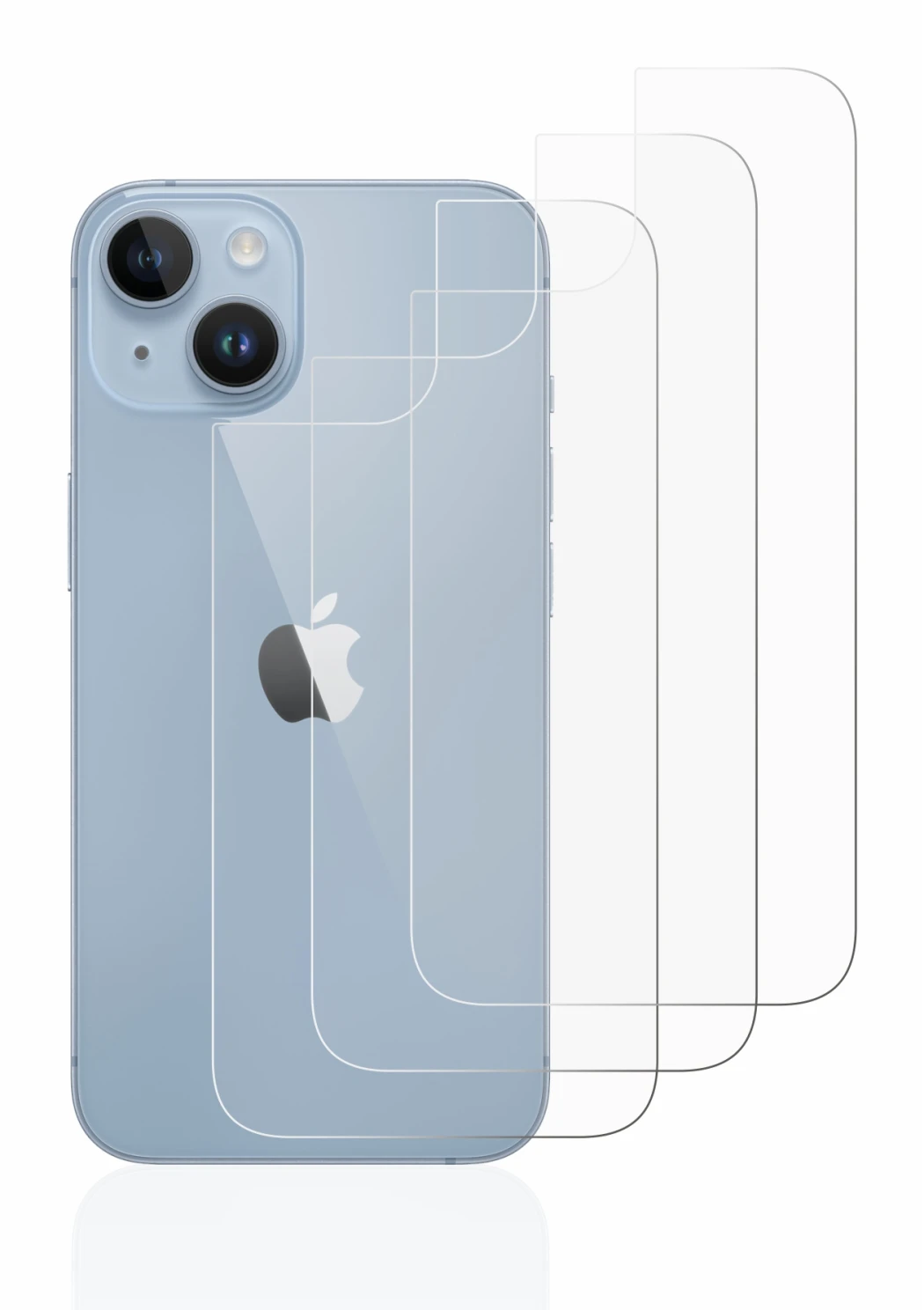 Imagen del dispositivo Apple iPhone 14 (Trasero) con una amplia variedad de protectores de pantalla.