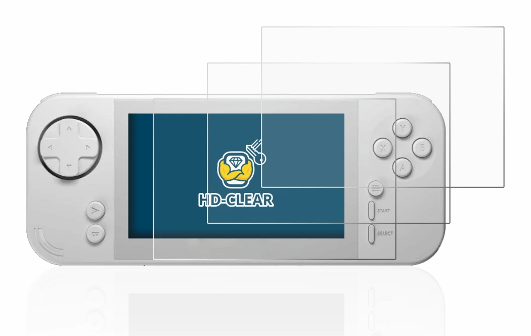 Imagen del dispositivo Evercade EXP con una amplia variedad de protectores de pantalla.