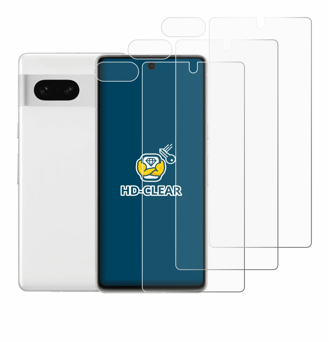 Imagen del dispositivo Google Pixel 7 (Frontal+Cámara) con una amplia variedad de protectores de pantalla.