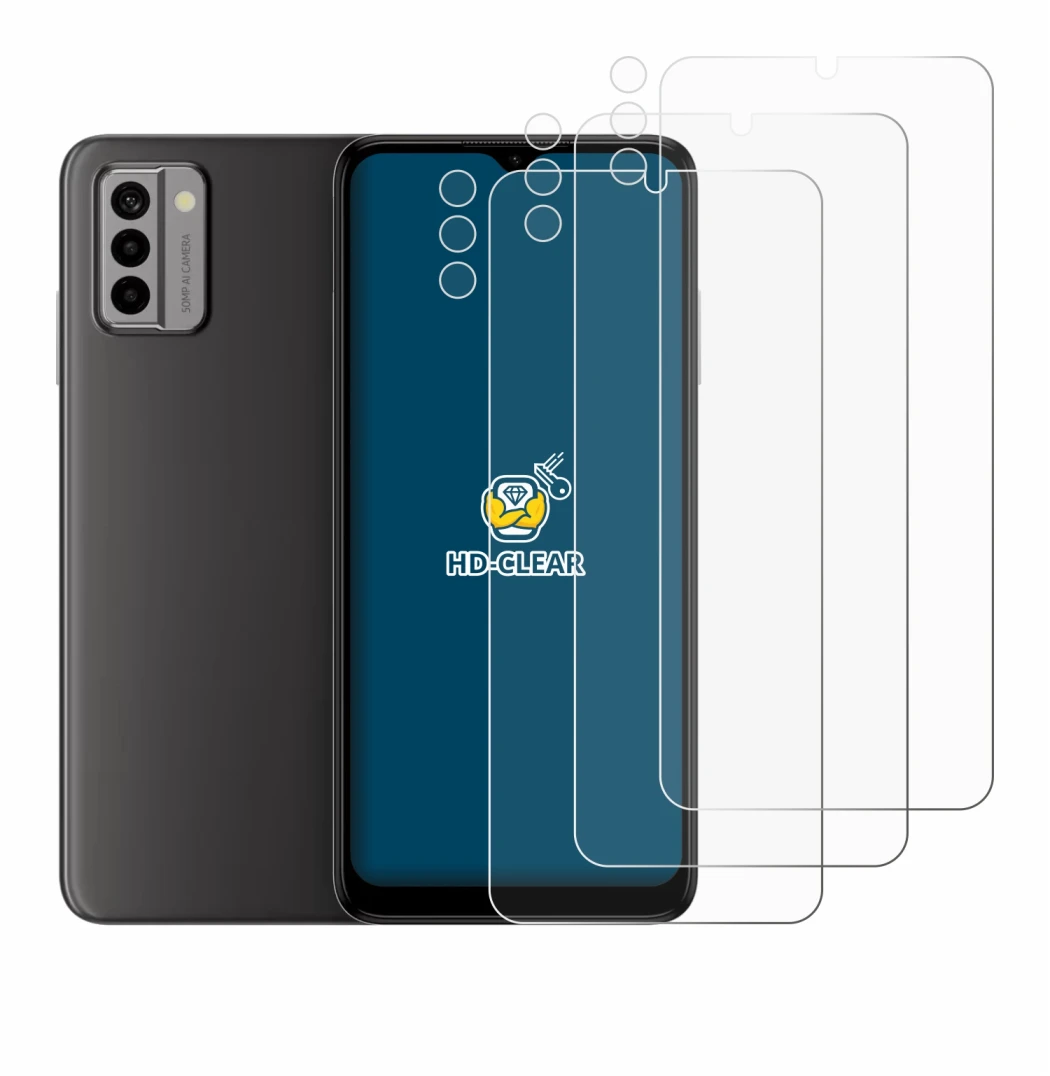 Imagen del dispositivo Nokia G22 (Frontal+Cámara) con una amplia variedad de protectores de pantalla.