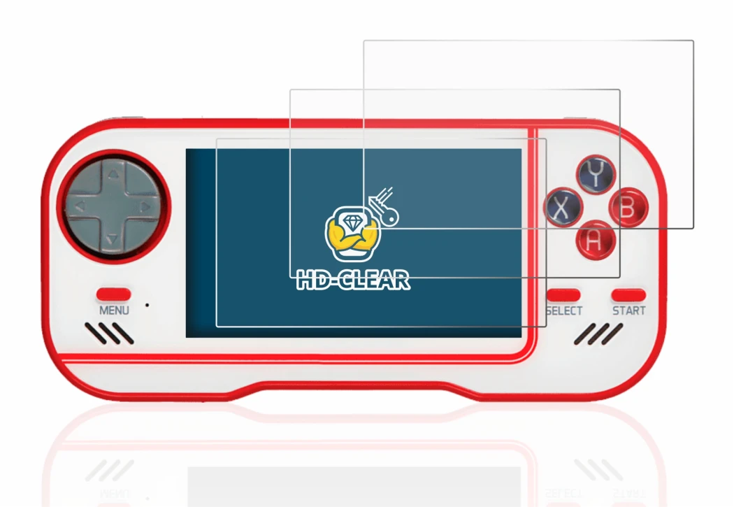 Imagen del dispositivo Blaze Evercade con una amplia variedad de protectores de pantalla.