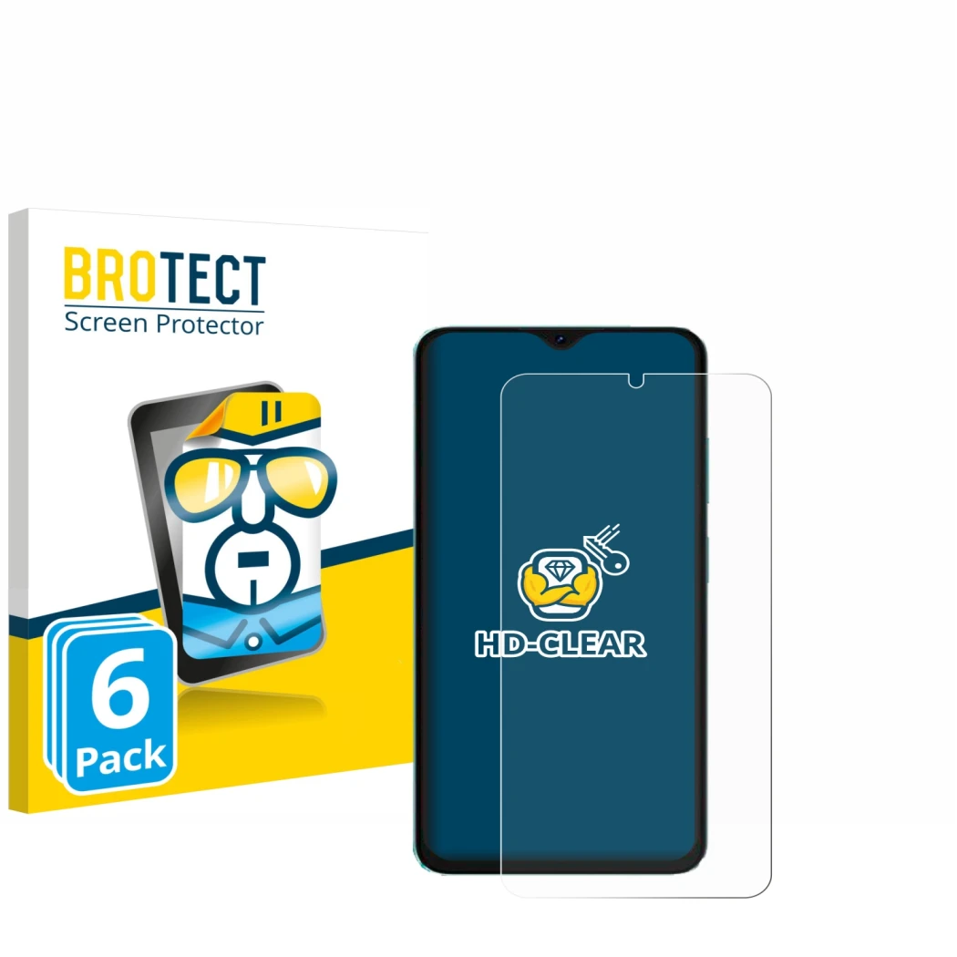 Parte frontal de un envase de producto con el logotipo de la marca BROTECT. Al lado se muestra el dispositivo Oscal C70 con su