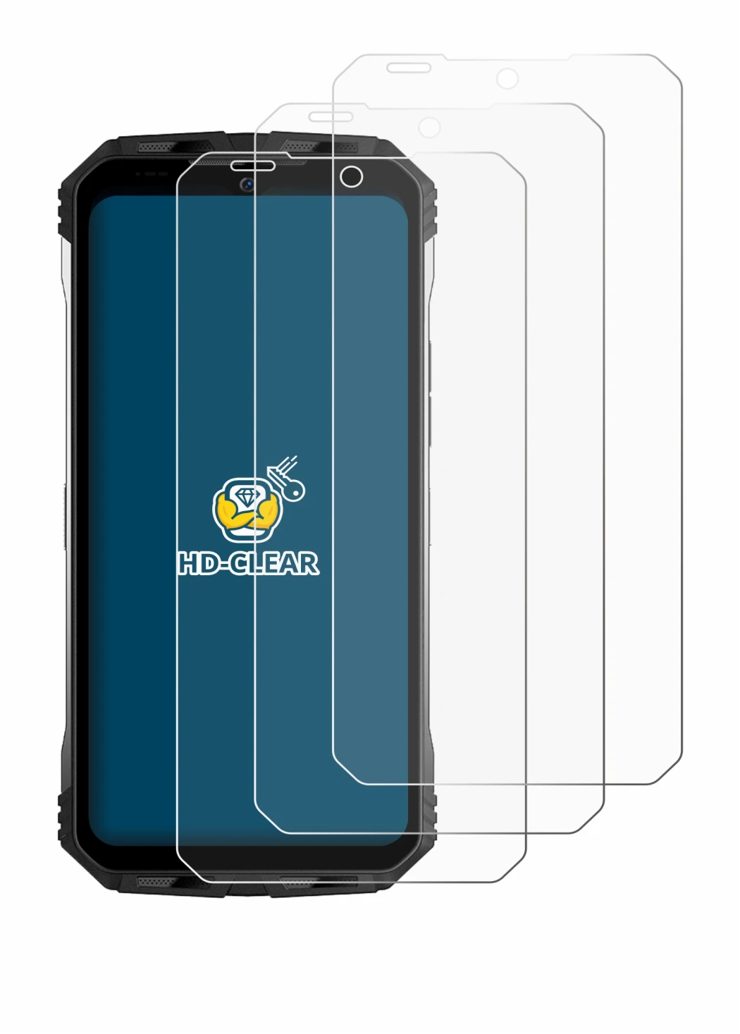 Imagen del dispositivo Doogee S100 Pro con una amplia variedad de protectores de pantalla.
