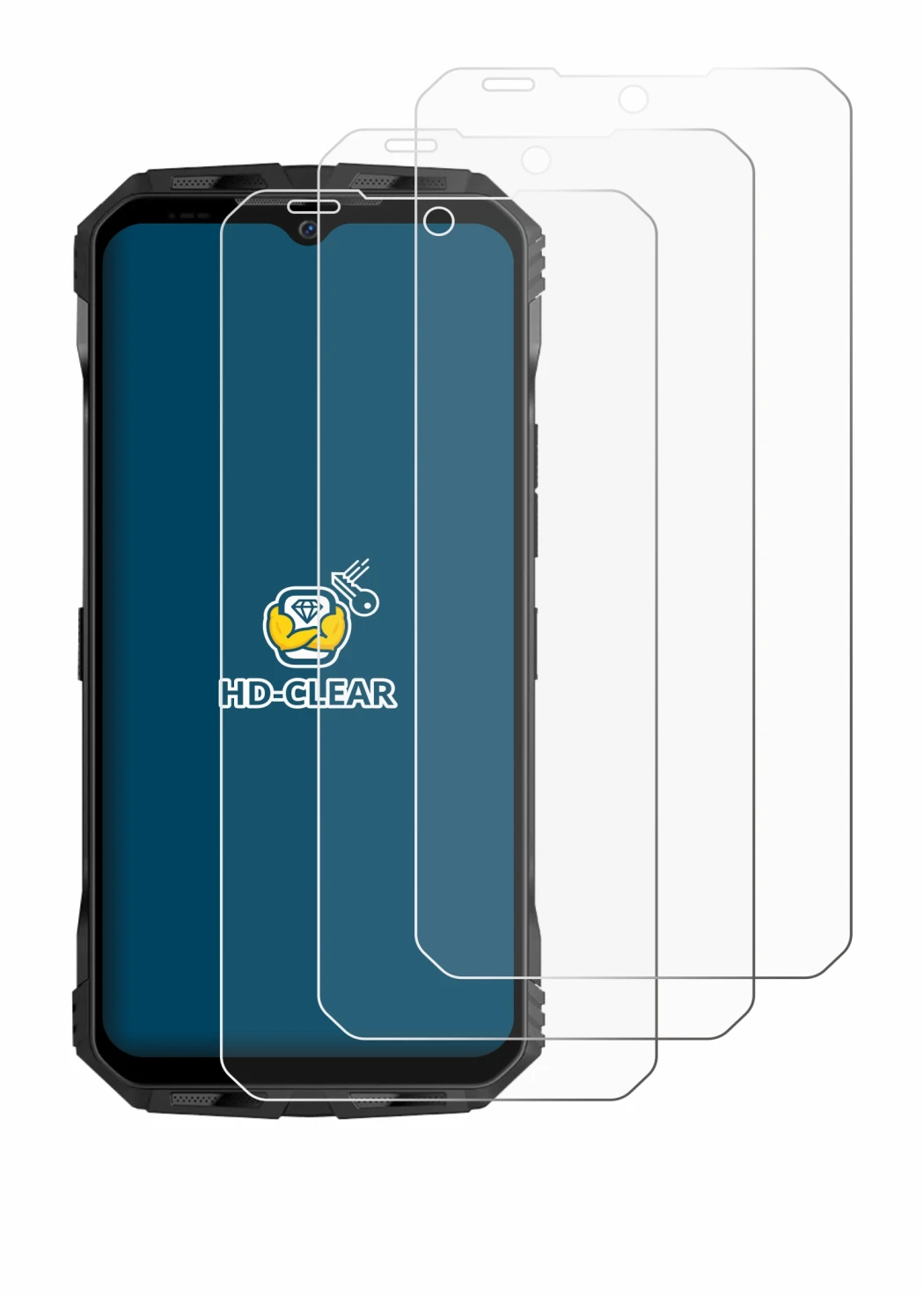 Imagen del dispositivo Doogee V30T con una amplia variedad de protectores de pantalla.
