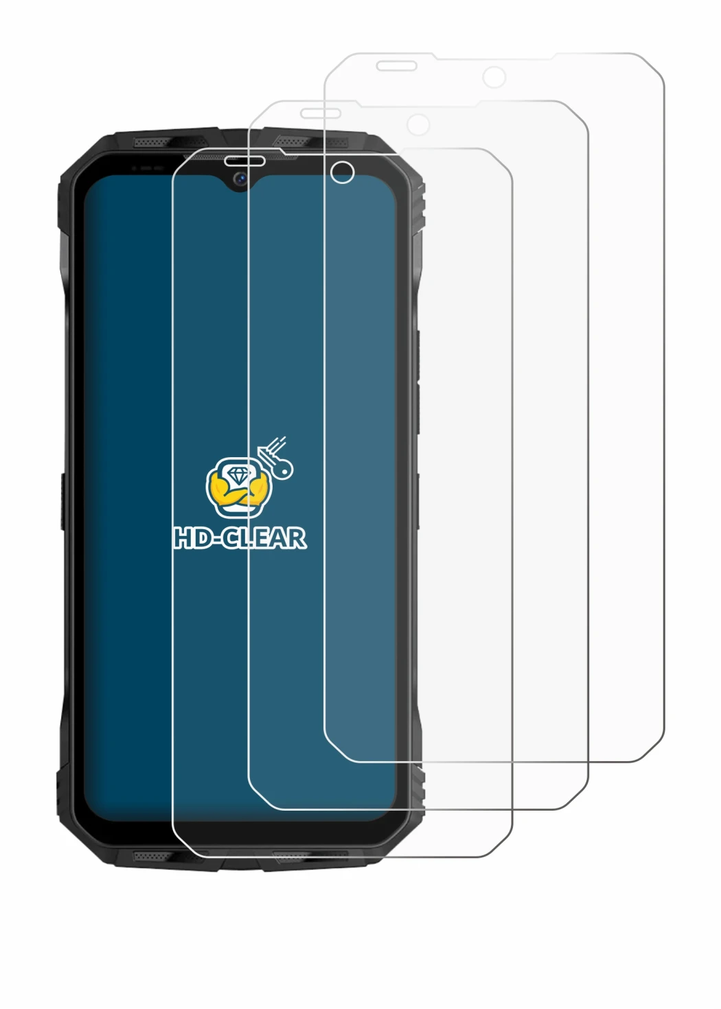 Imagen del dispositivo Doogee V30 con una amplia variedad de protectores de pantalla.