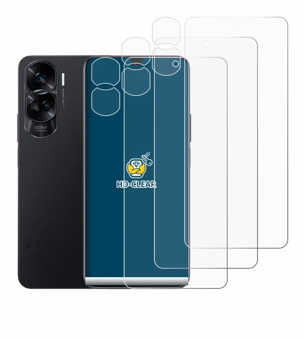 Imagen del dispositivo Honor 90 Lite (Frontal+Cámara) con una amplia variedad de protectores de pantalla.