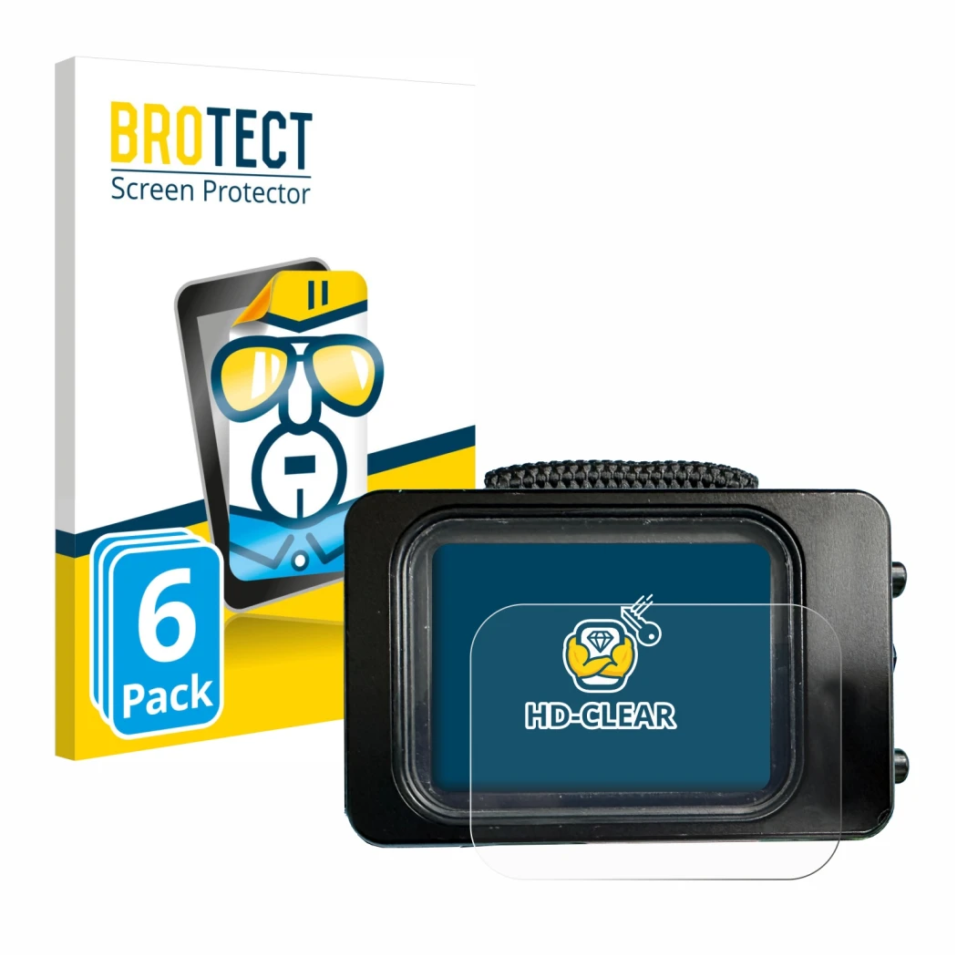 Parte frontal de un envase de producto con el logotipo de la marca BROTECT. Al lado se muestra el dispositivo Divesoft Freedom