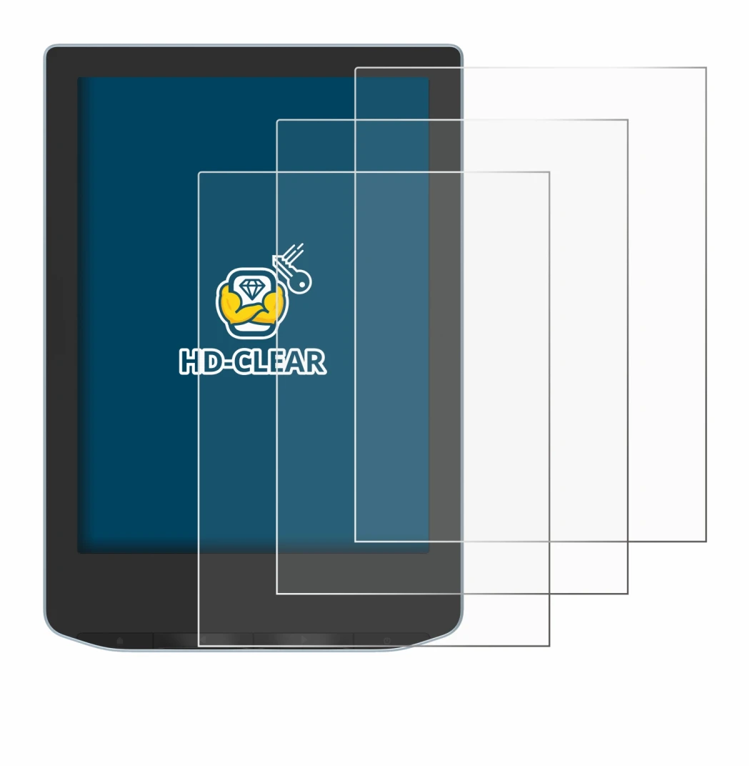 Imagen del dispositivo PocketBook Verse con una amplia variedad de protectores de pantalla.