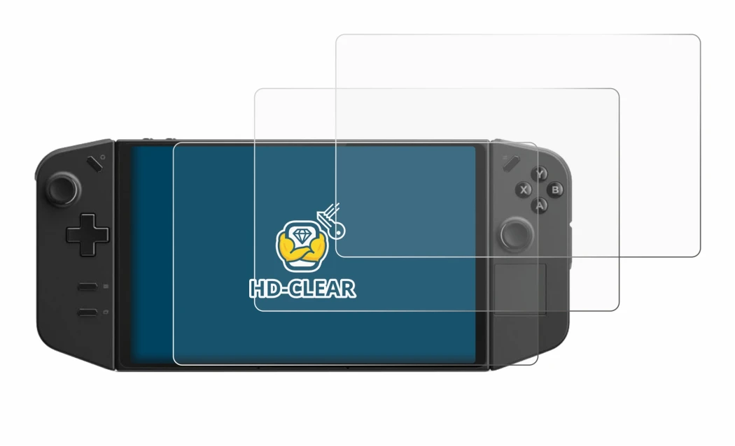 Imagen del dispositivo Lenovo Legion Go con una amplia variedad de protectores de pantalla.