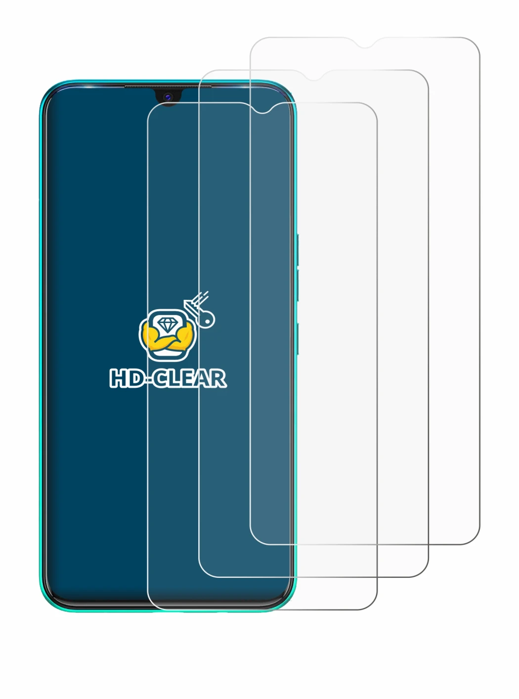 Imagen del dispositivo Tecno Spark 7 con una amplia variedad de protectores de pantalla.