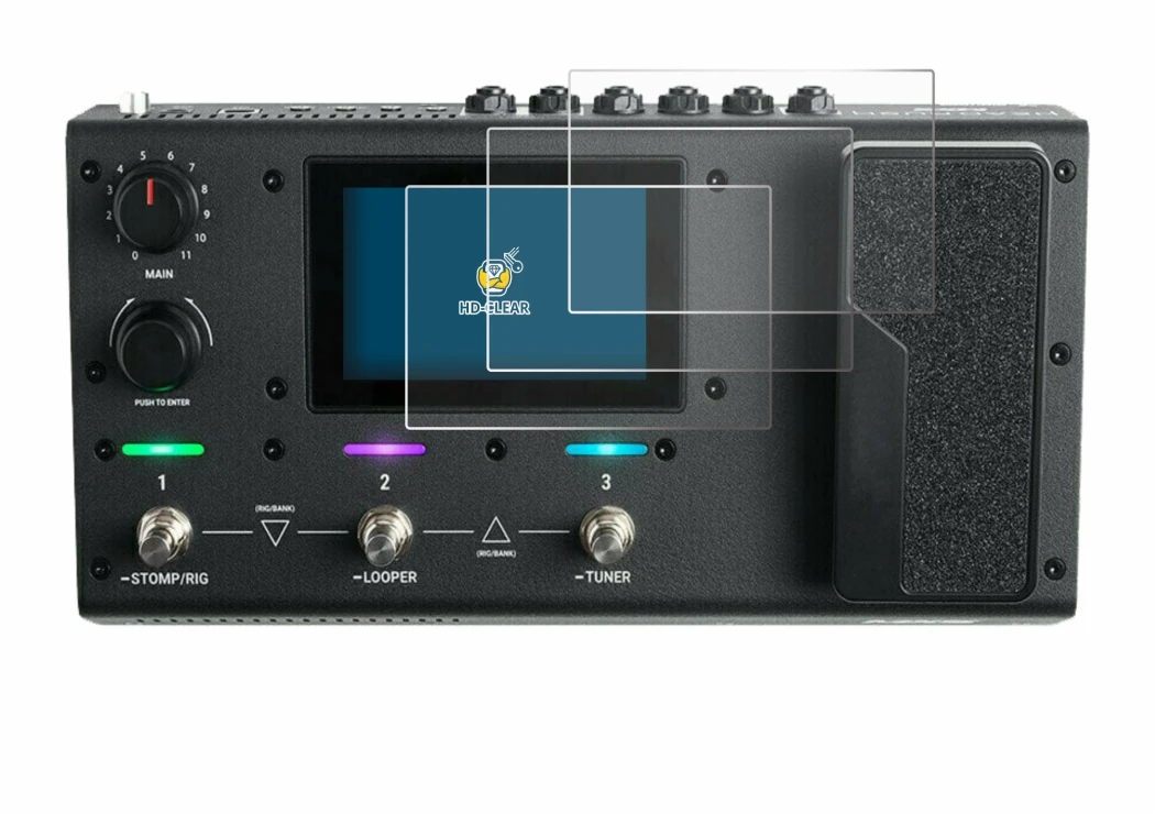 Imagen del dispositivo Headrush MX5 con una amplia variedad de protectores de pantalla.