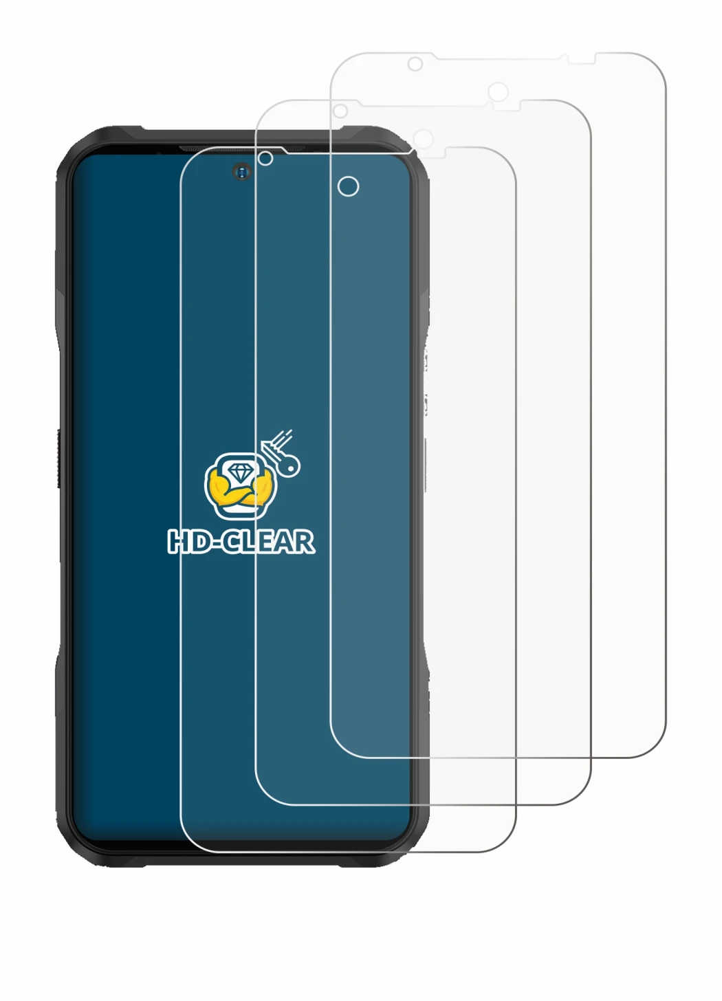 Imagen del dispositivo Doogee V20S con una amplia variedad de protectores de pantalla.