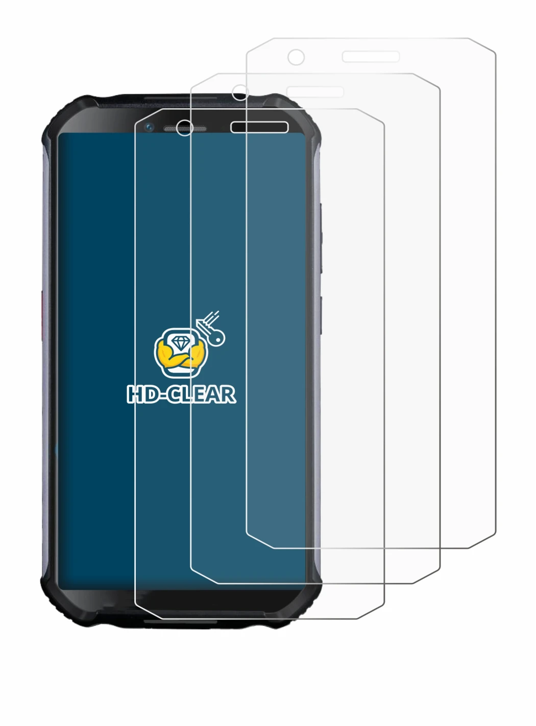 Imagen del dispositivo Doogee S41 Plus con una amplia variedad de protectores de pantalla.