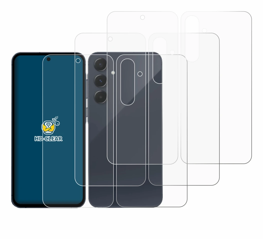 Imagen del dispositivo Samsung Galaxy A35 5G (Frontal+Trasero) con una amplia variedad de protectores de pantalla.