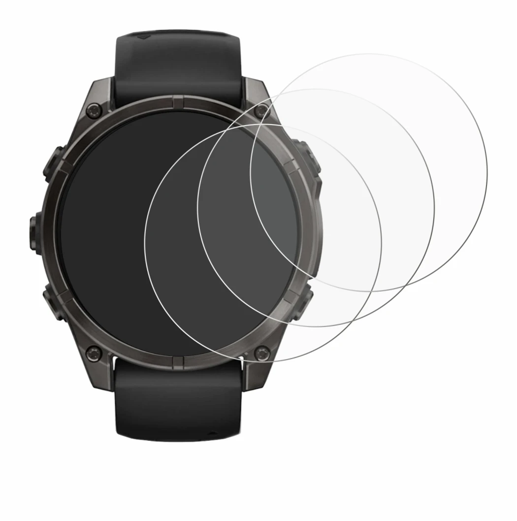 Imagen del dispositivo Garmin Fenix 8 AMOLED (47 mm) con una amplia variedad de protectores de pantalla.