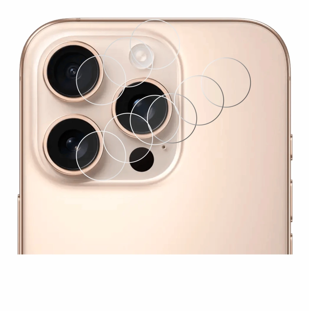 Imagen del dispositivo Apple iPhone 16 Pro (SÓLO Cámara) con una amplia variedad de protectores de pantalla.