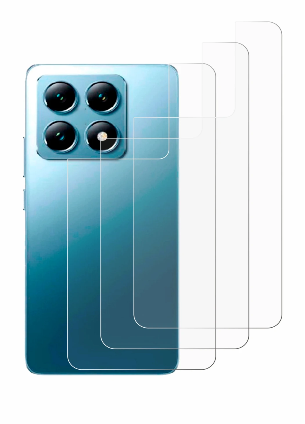 Imagen del dispositivo Xiaomi 14T (Trasero) con una amplia variedad de protectores de pantalla.