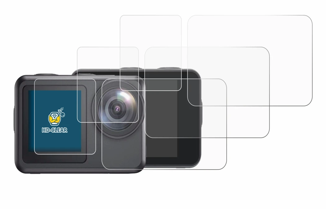 Imagen del dispositivo Akaso Brave 7 LE con una amplia variedad de protectores de pantalla.