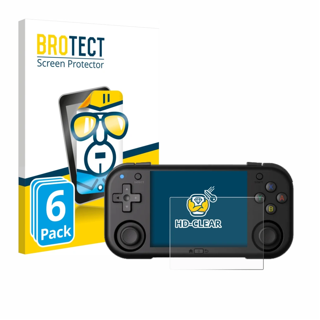Parte frontal de un envase de producto con el logotipo de la marca BROTECT. Al lado se muestra el dispositivo Magicx Mini Zero