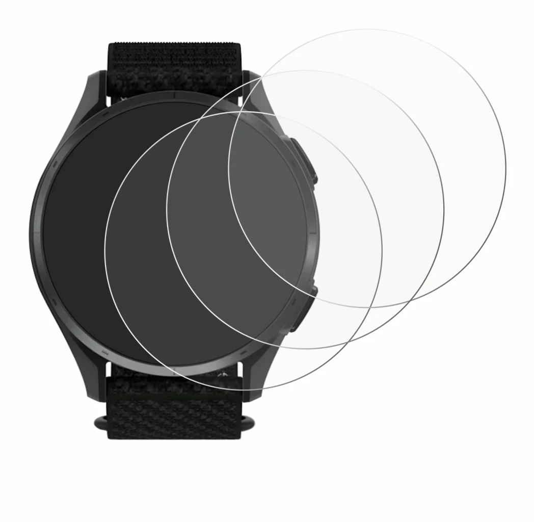 Imagen del dispositivo Garmin Approach S50 con una amplia variedad de protectores de pantalla.