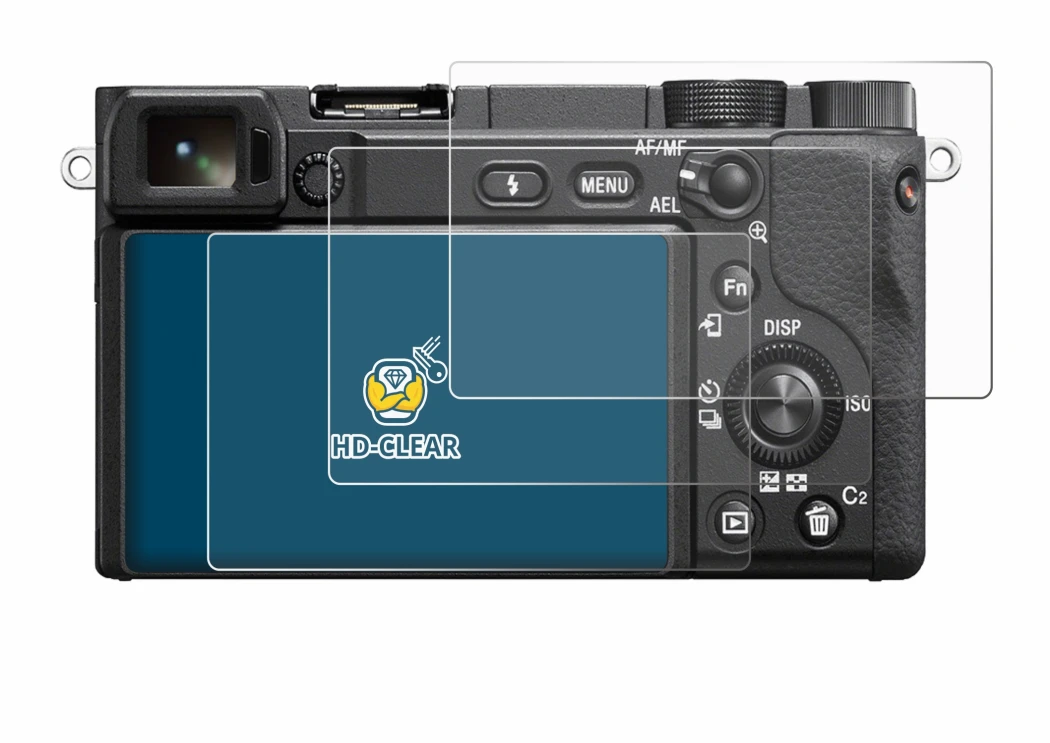 Imagen del dispositivo Sony Alpha 6100A con una amplia variedad de protectores de pantalla.